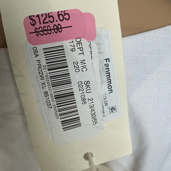 NWT Fanm Mon Larson Butterfly Embroidered Long Sleeve V Neckline Dress Size XL - Picture 8 of 14